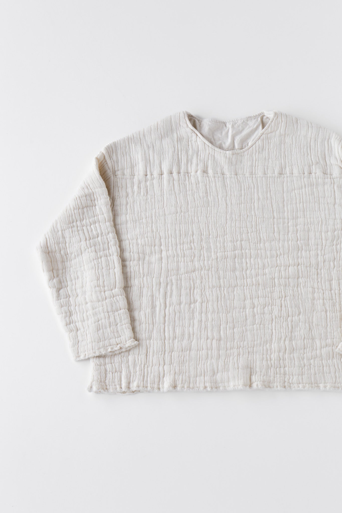 6重ガーゼ プルオーバー 生成り