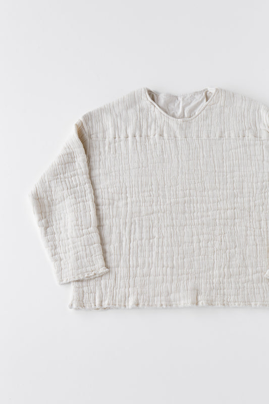 6重ガーゼ プルオーバー 生成り