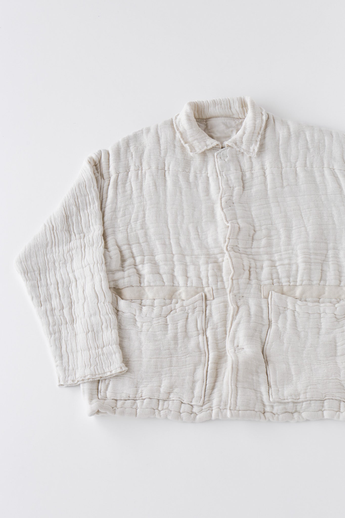 6重ガーゼ ジャケット 生成り