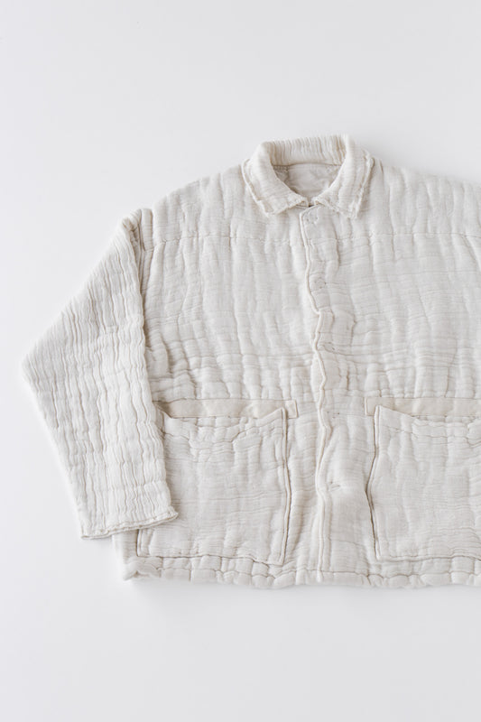 6重ガーゼ ジャケット 生成り