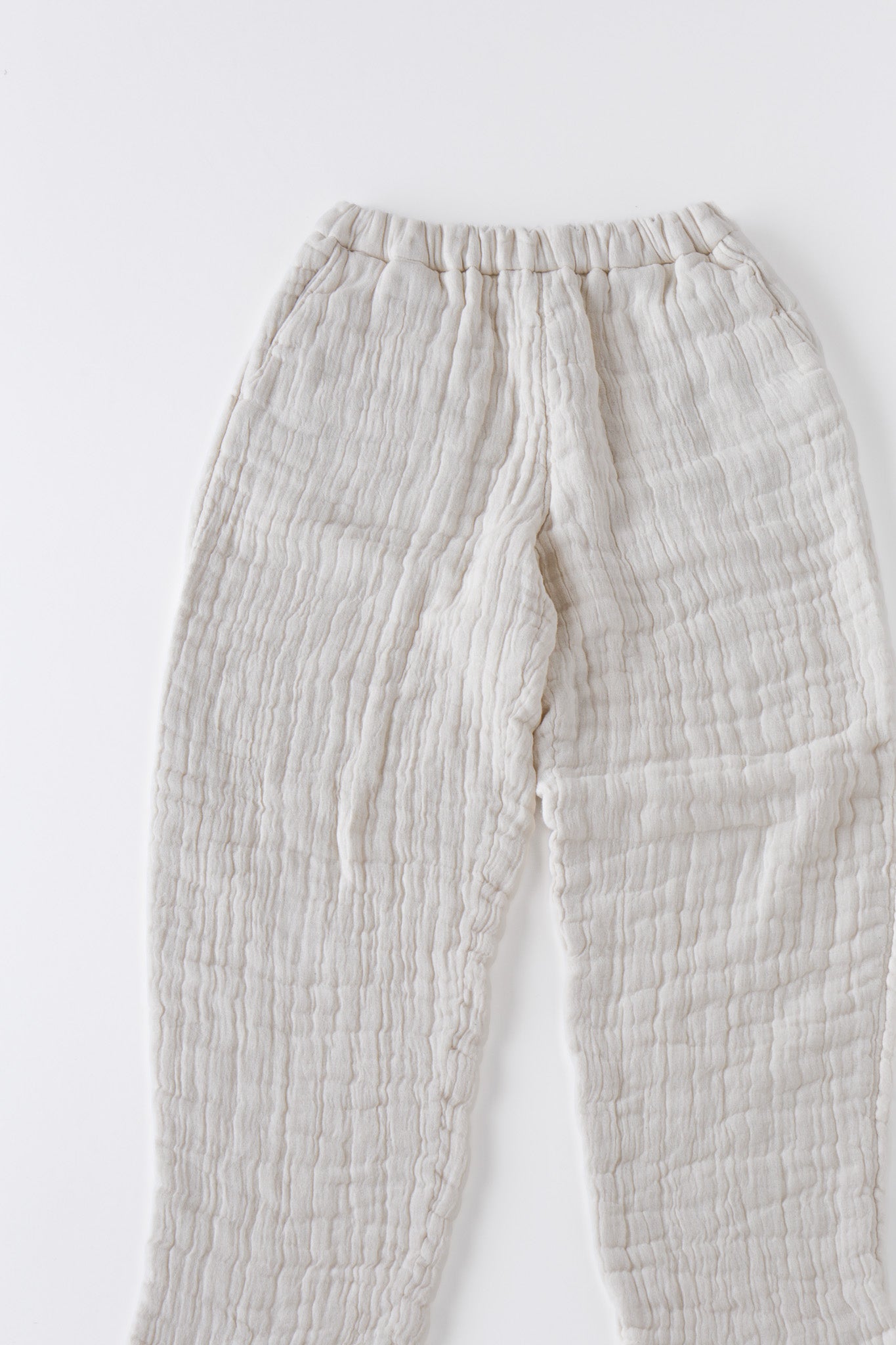 6重ガーゼ イージーパンツ 生成り