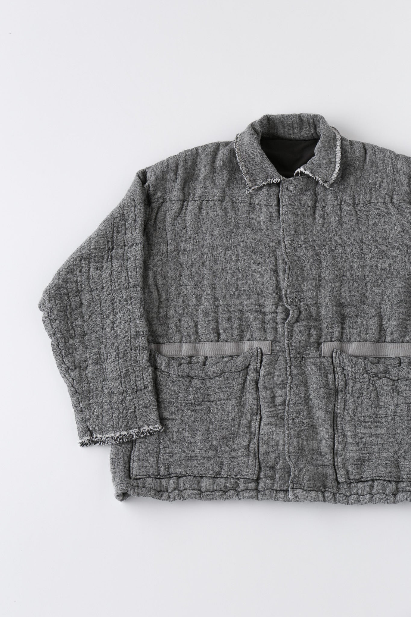 6重ガーゼ ジャケット 灰色