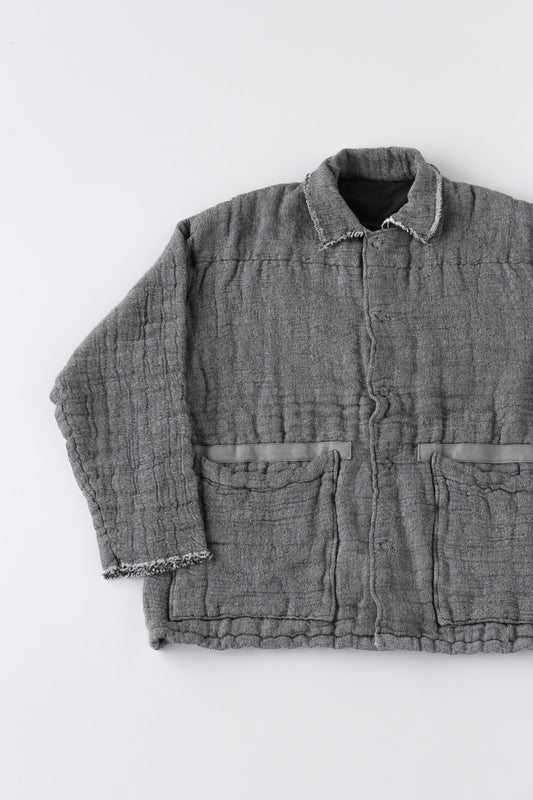 6重ガーゼ ジャケット 灰色