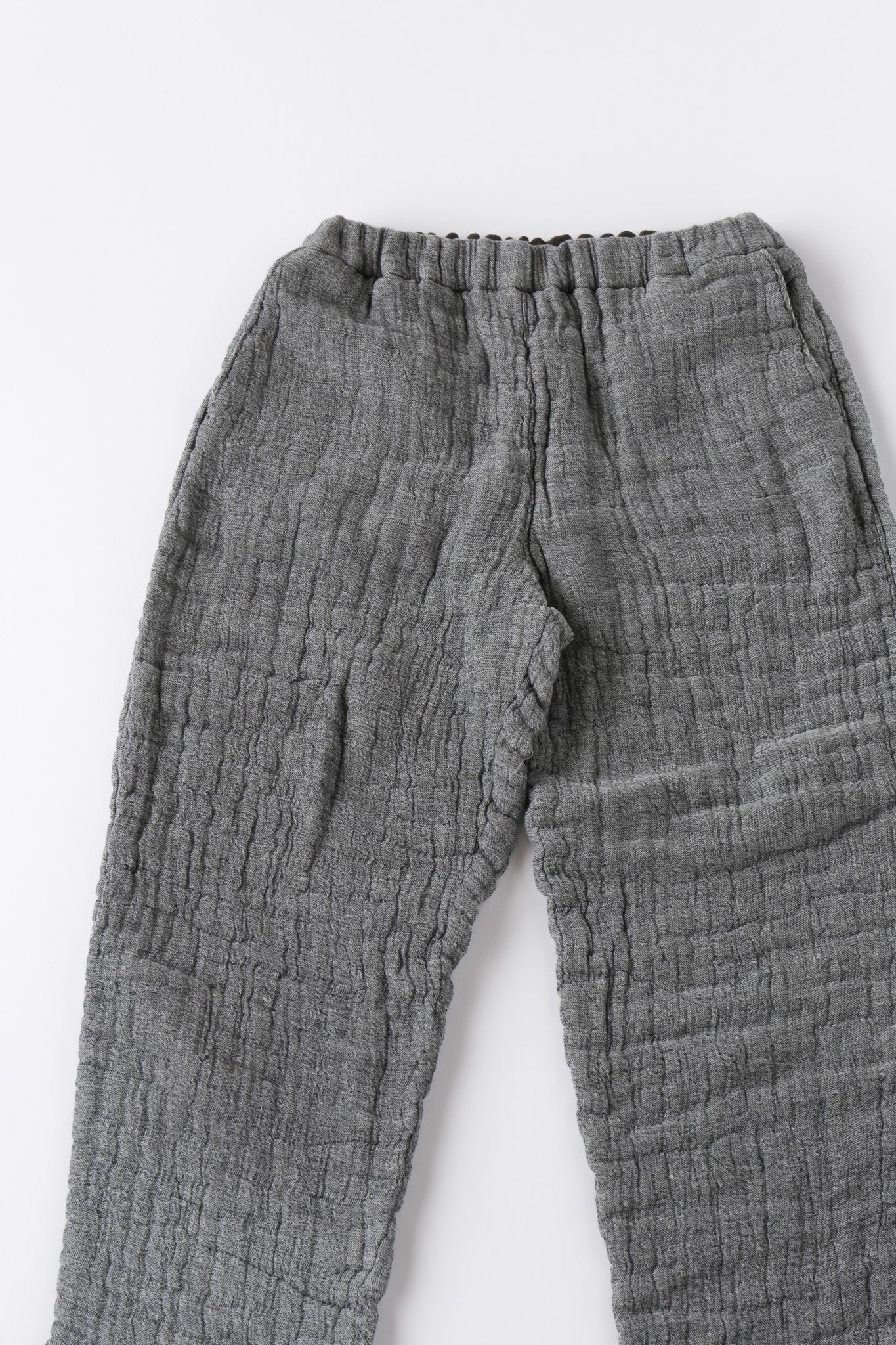 6重ガーゼ イージーパンツ 灰色