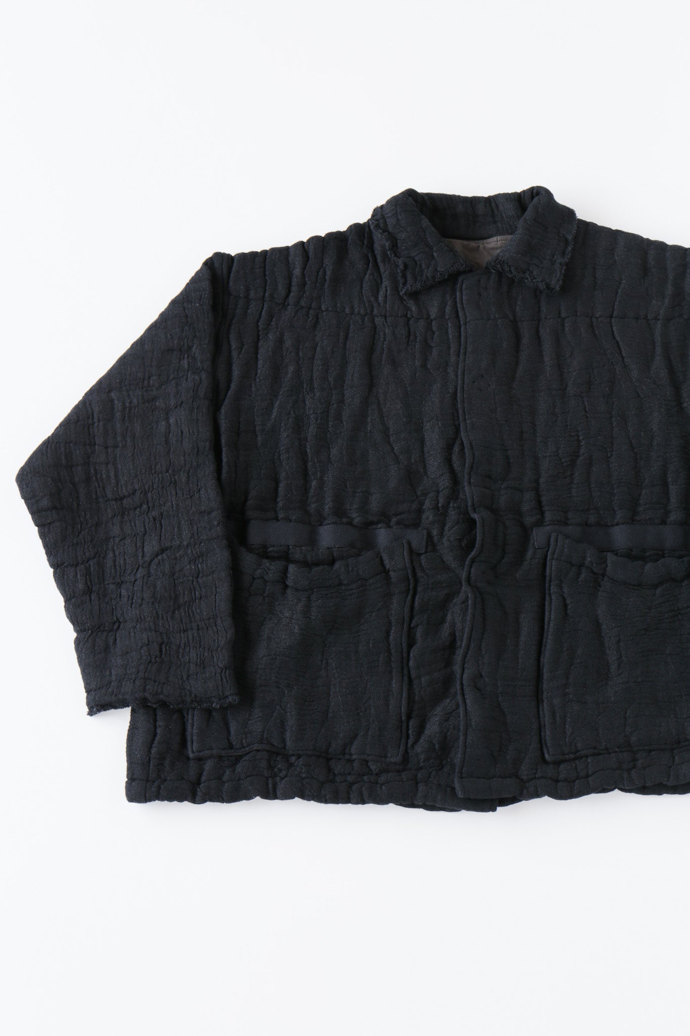 6重ガーゼ ジャケット 黒