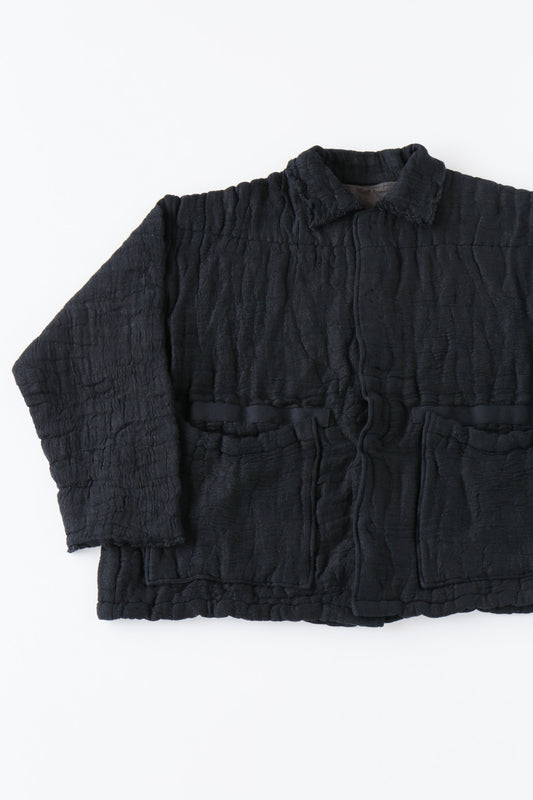 6重ガーゼ ジャケット 黒