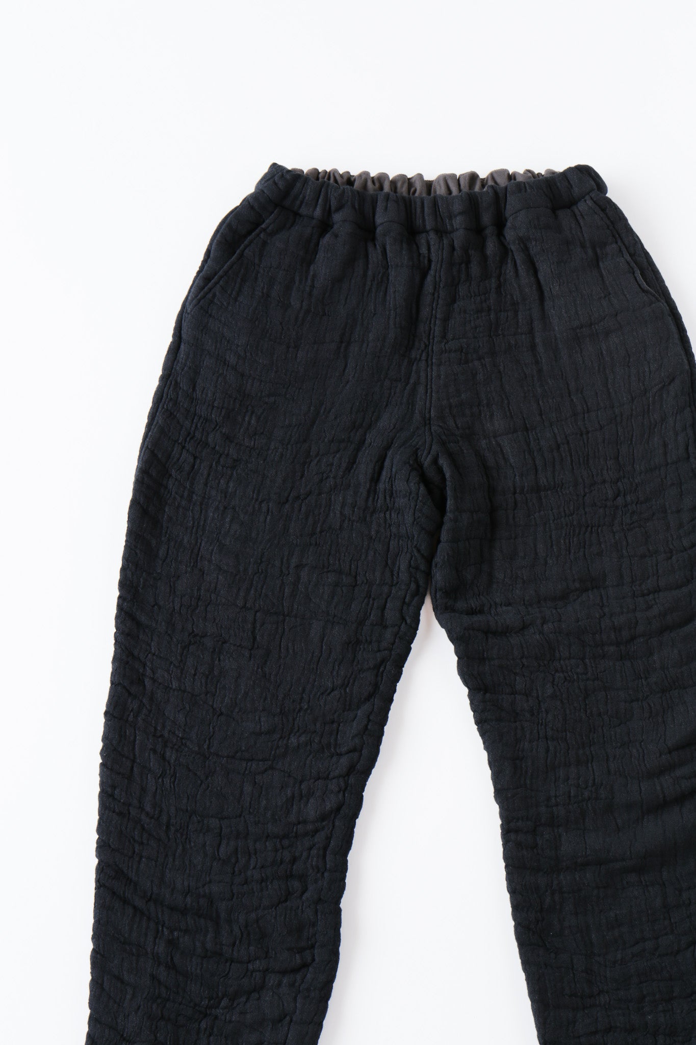 6重ガーゼ イージーパンツ 黒