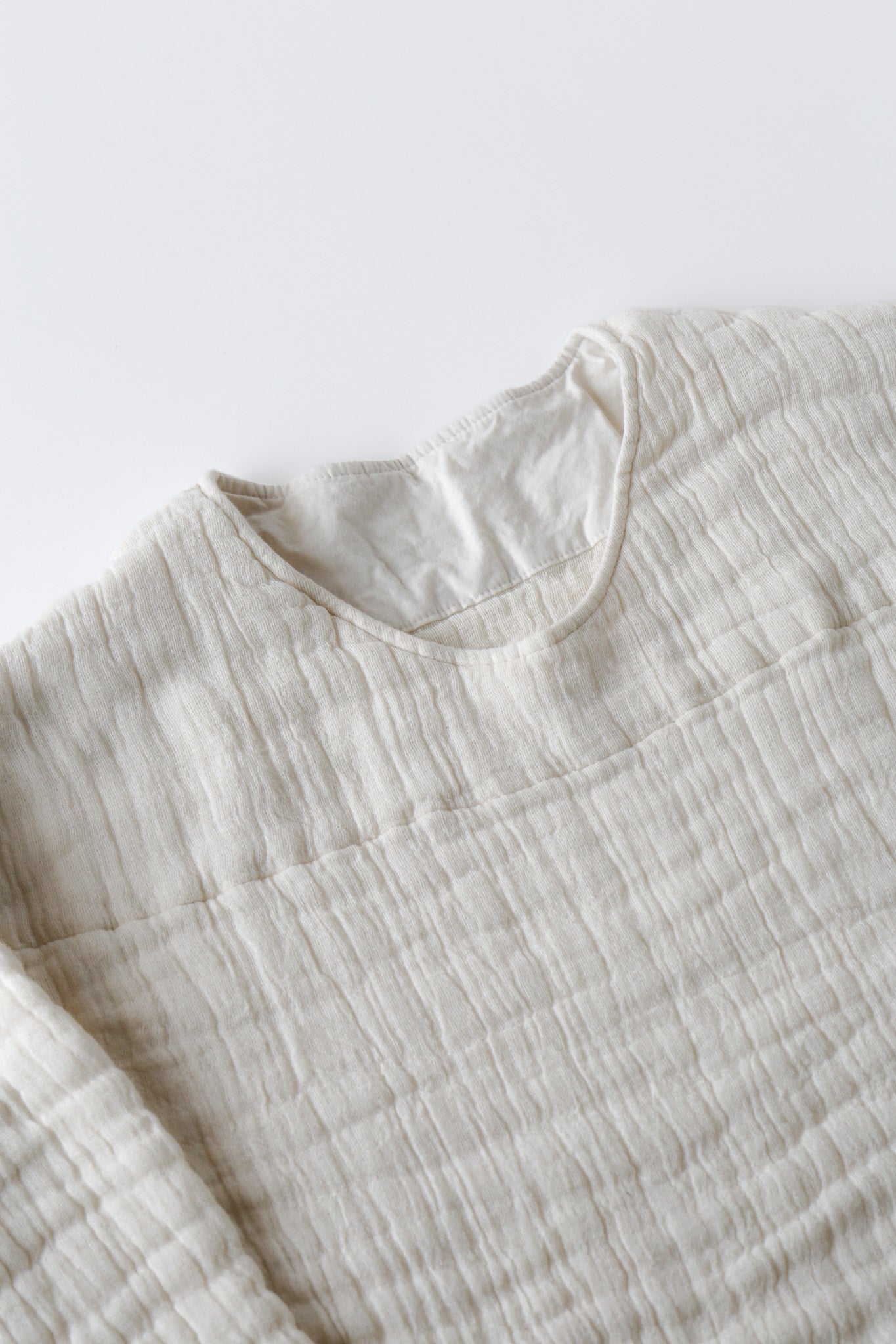 6重ガーゼ プルオーバー 生成り