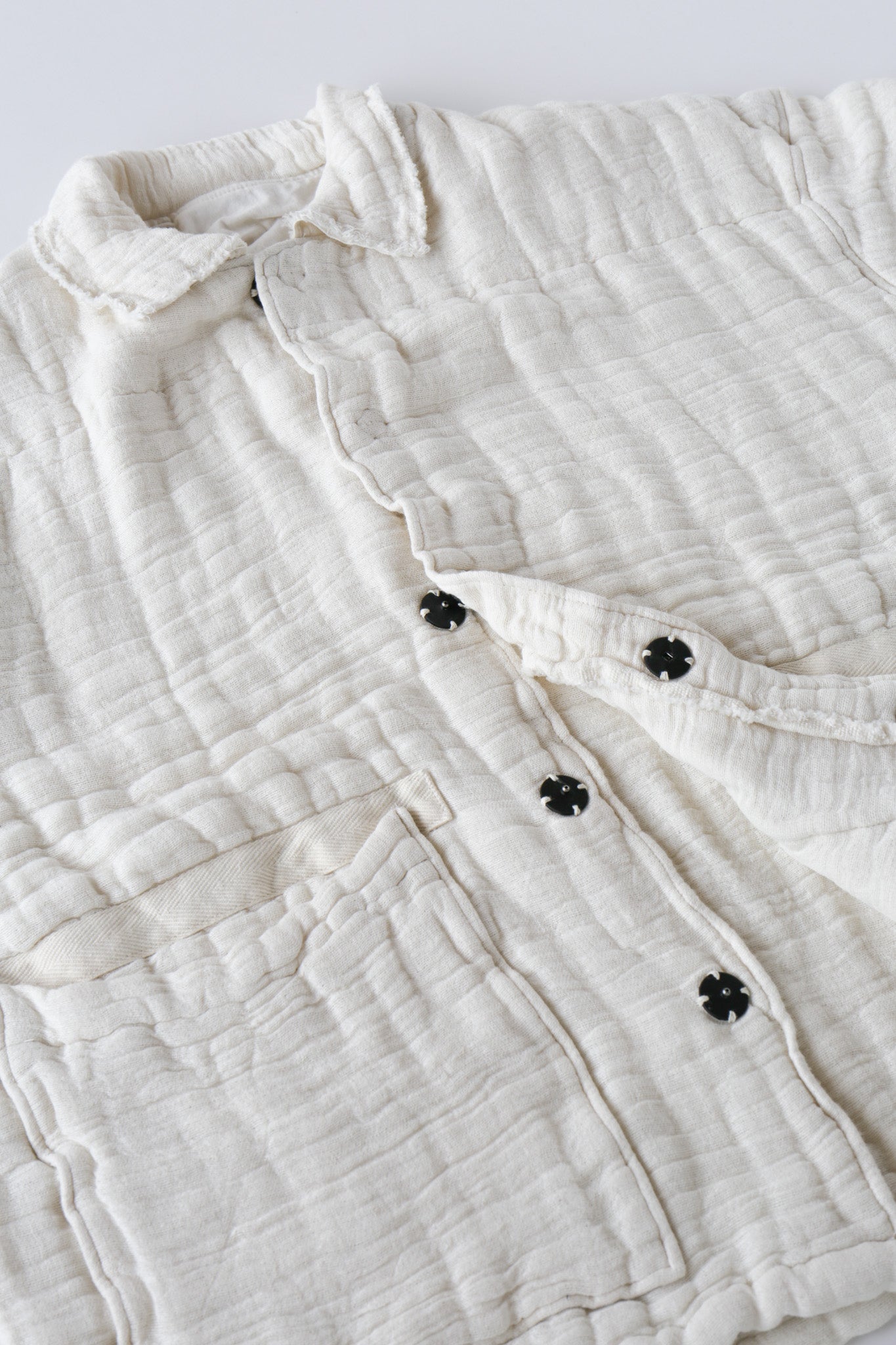 6重ガーゼ ジャケット 生成り