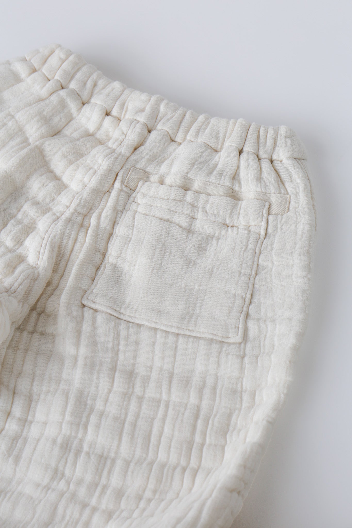 6重ガーゼ イージーパンツ 生成り