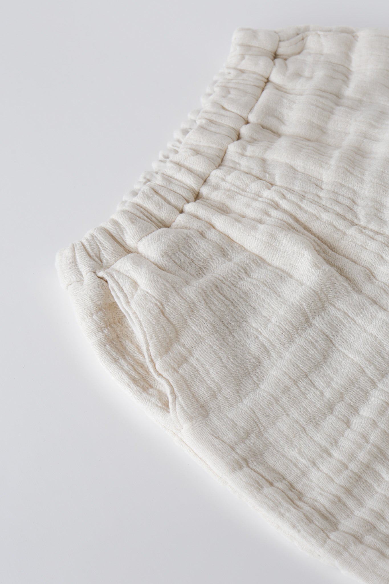 6重ガーゼ イージーパンツ 生成り