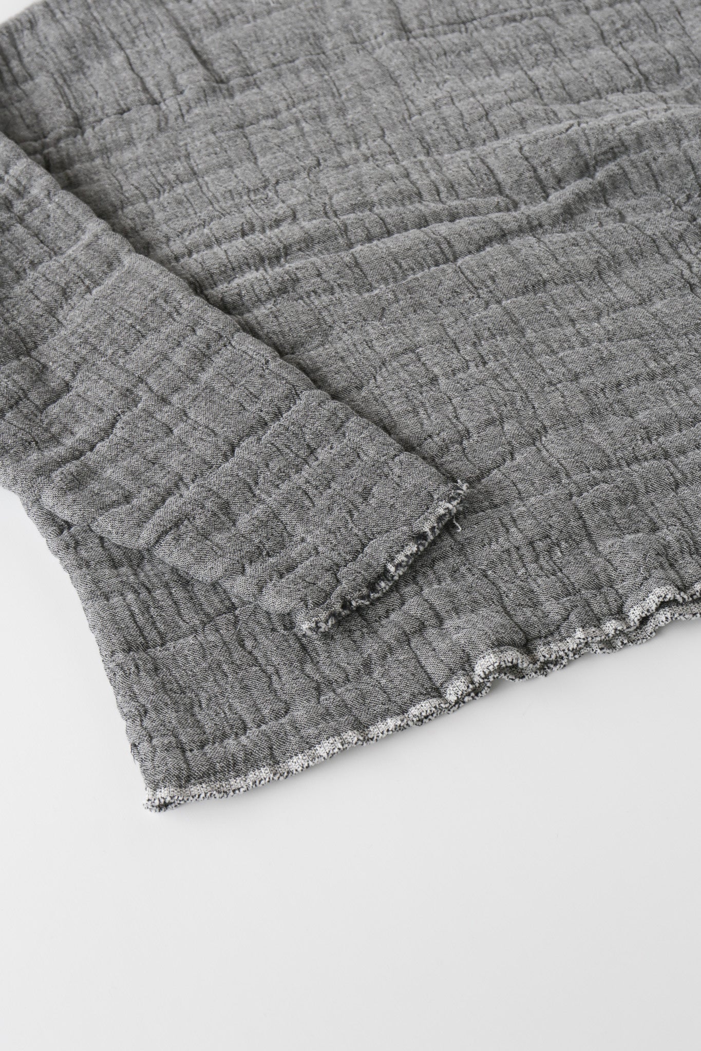 6重ガーゼ プルオーバー 灰色