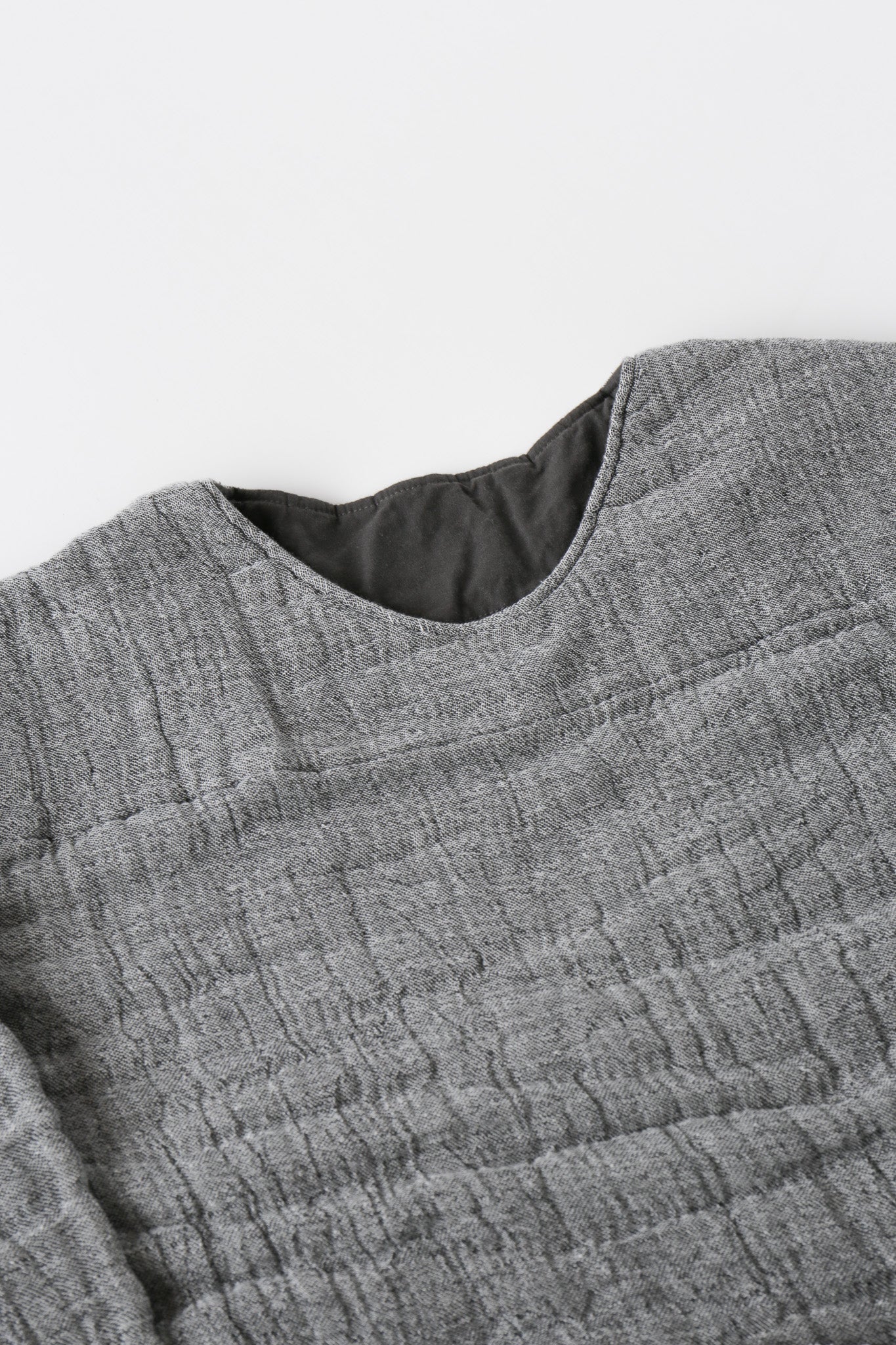 6重ガーゼ プルオーバー 灰色