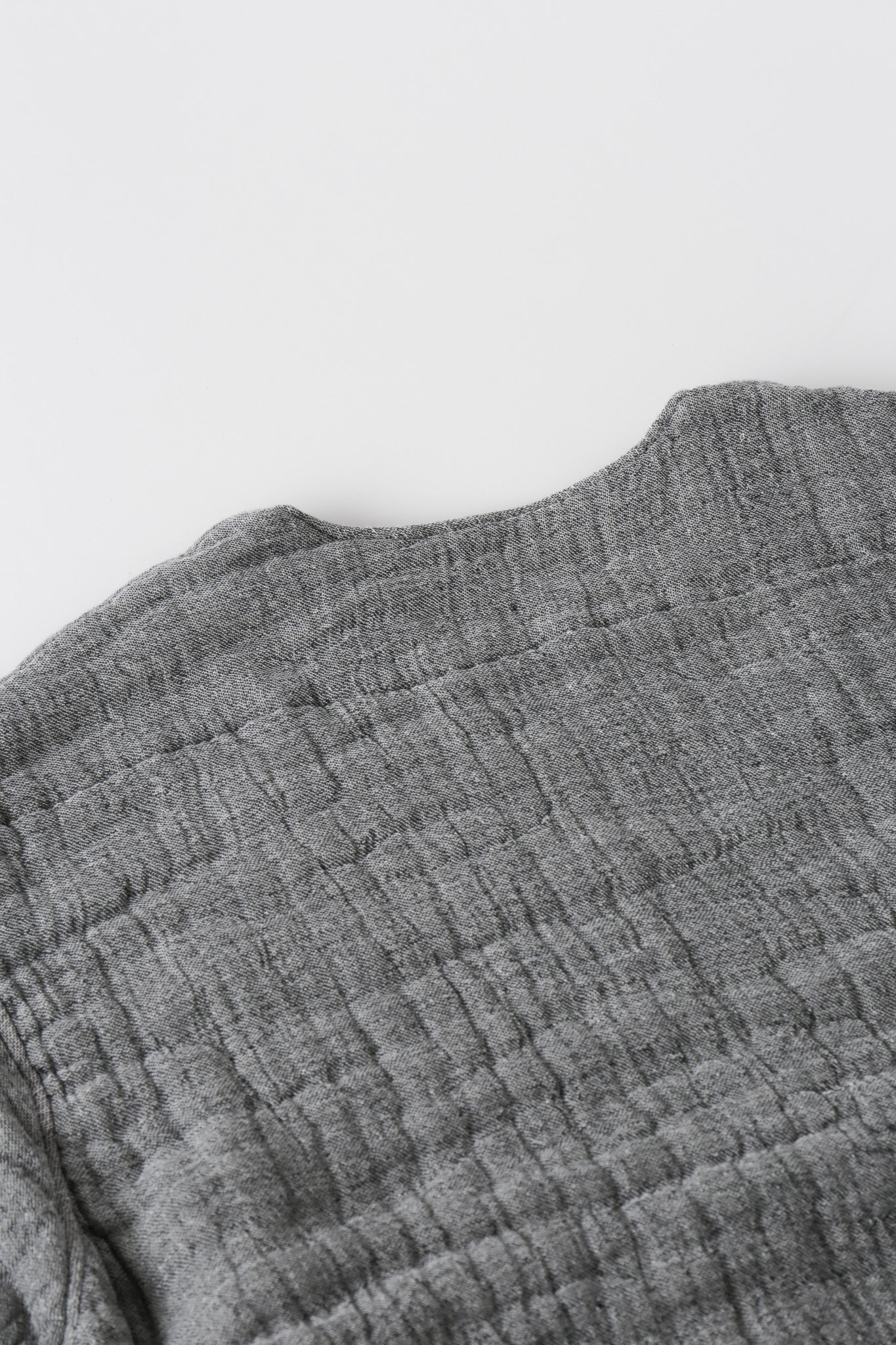 6重ガーゼ プルオーバー 灰色