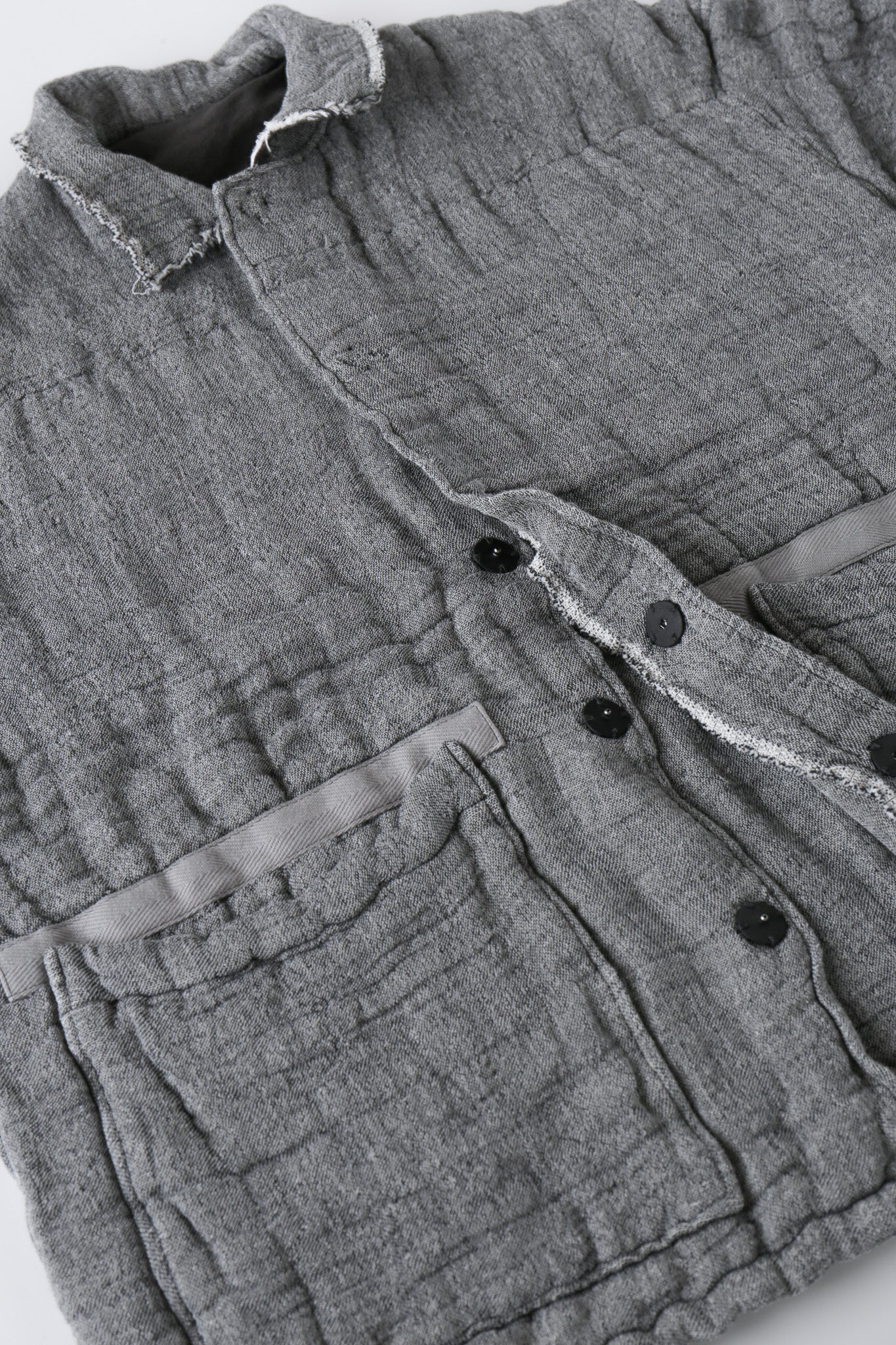 6重ガーゼ ジャケット 灰色