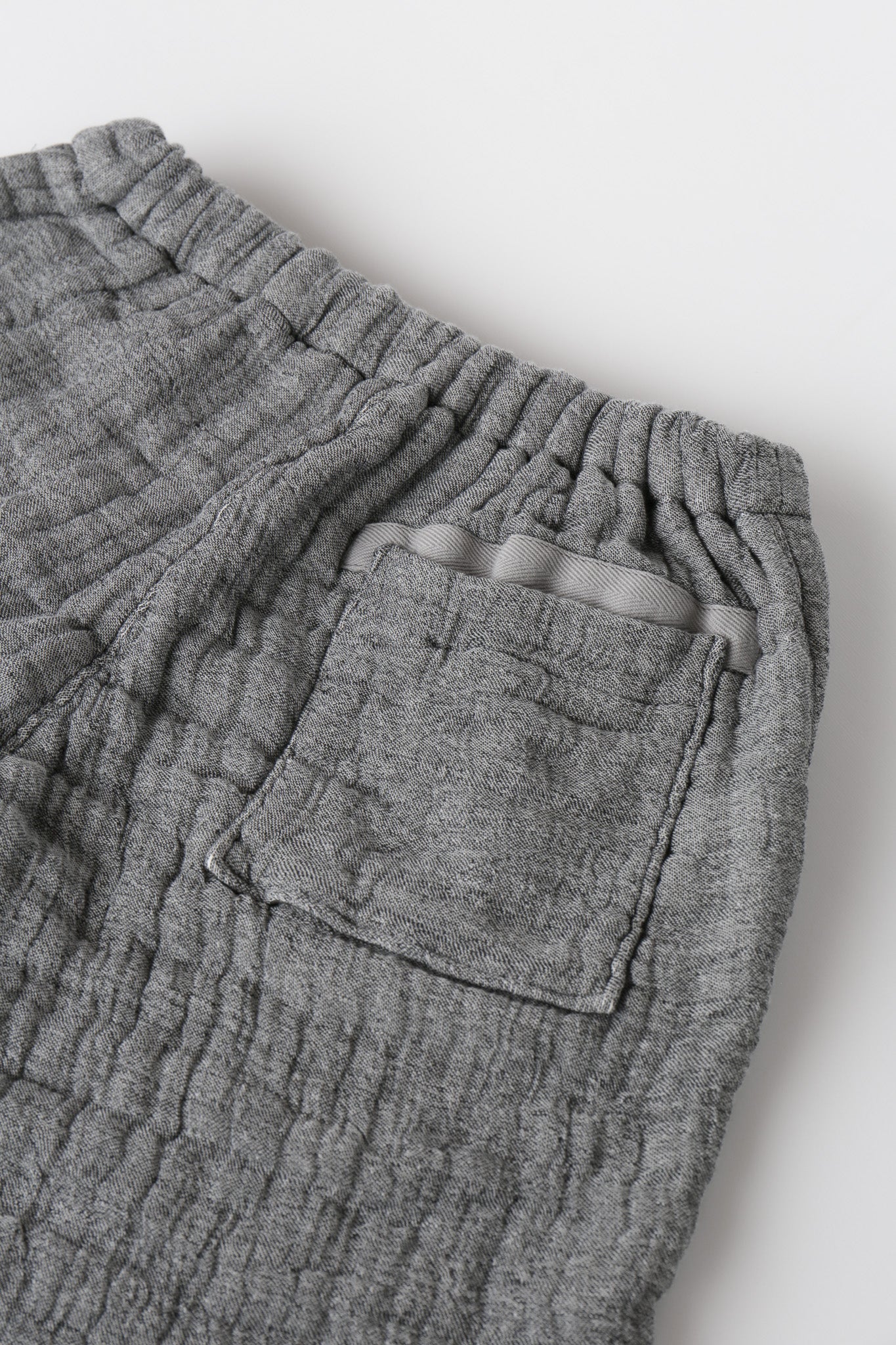 6重ガーゼ イージーパンツ 灰色