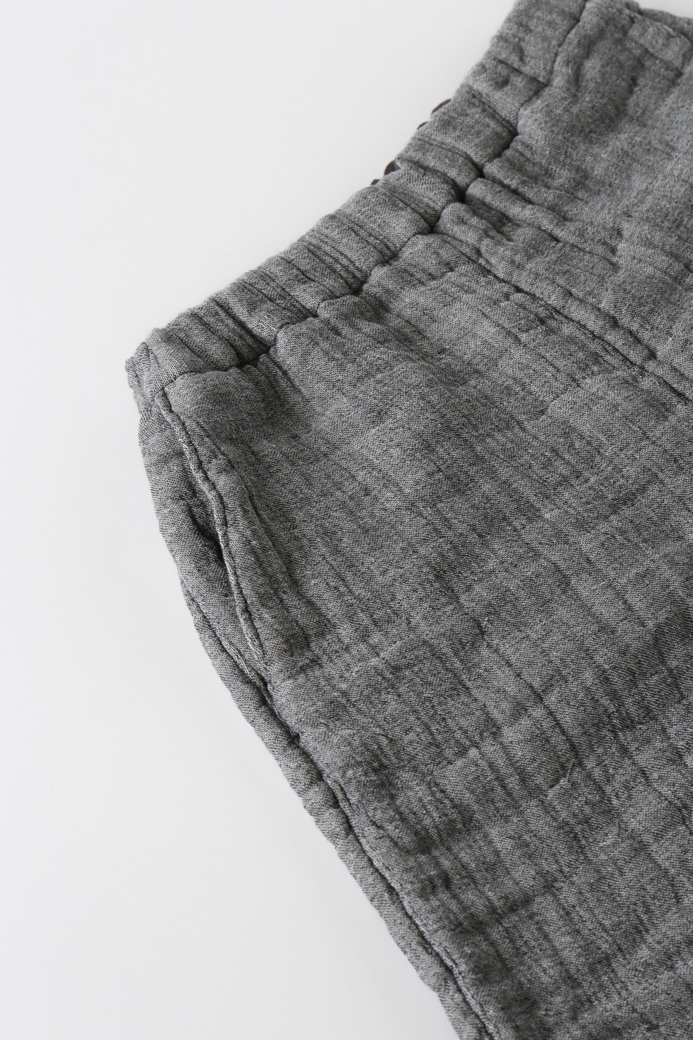 6重ガーゼ イージーパンツ 灰色