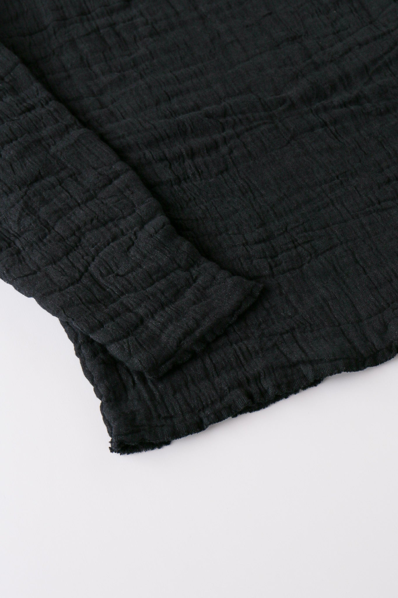 6重ガーゼ プルオーバー 黒
