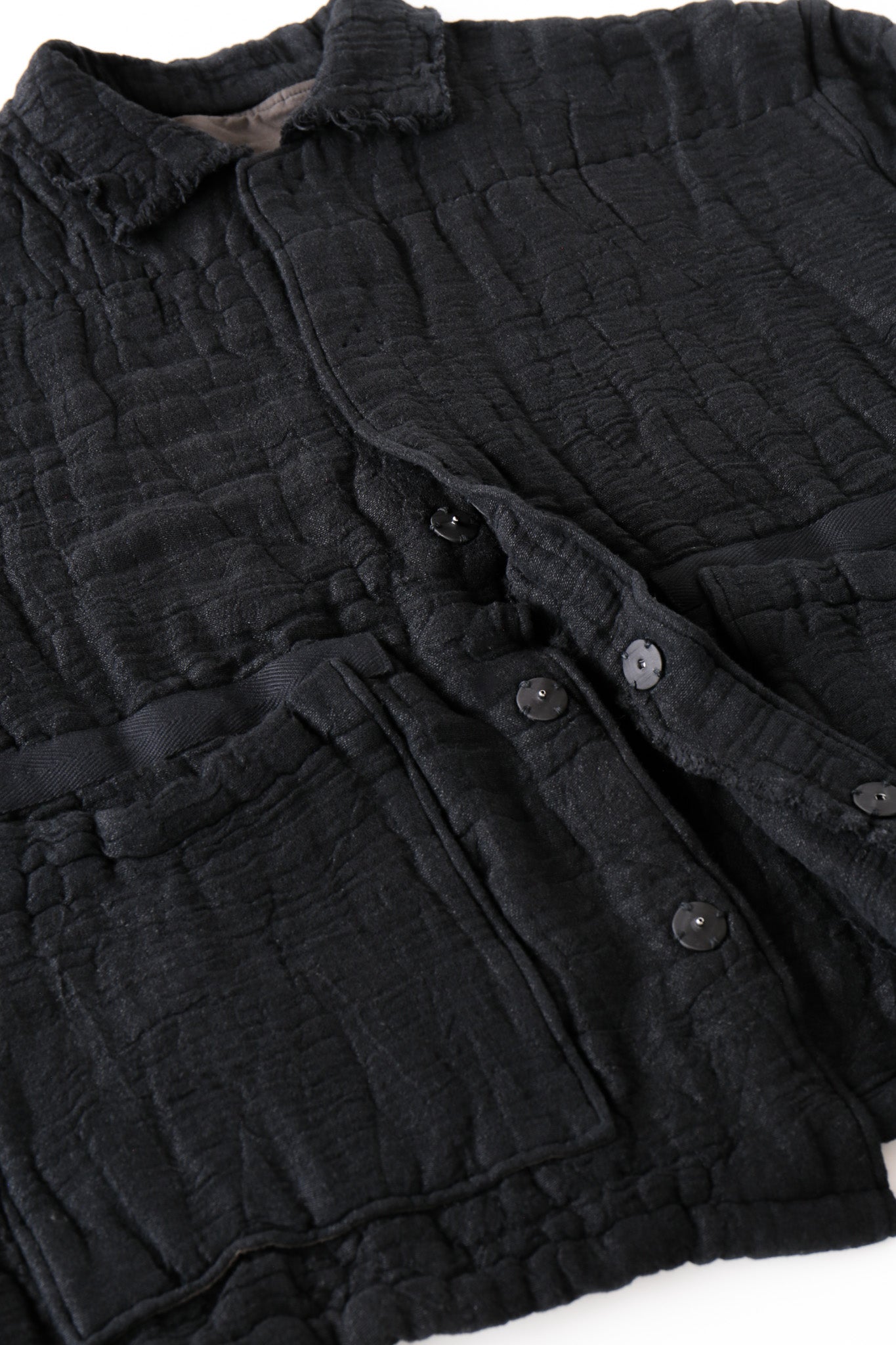 6重ガーゼ ジャケット 黒