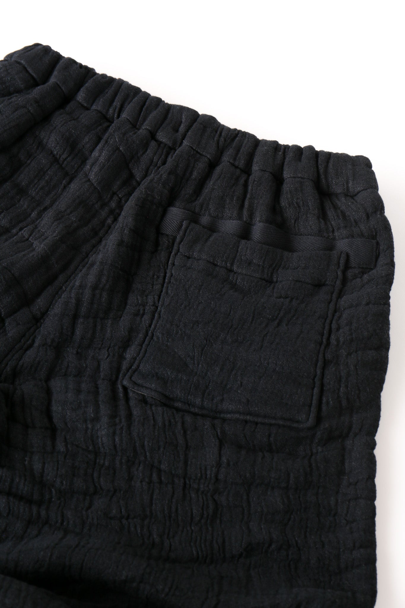 6重ガーゼ イージーパンツ 黒