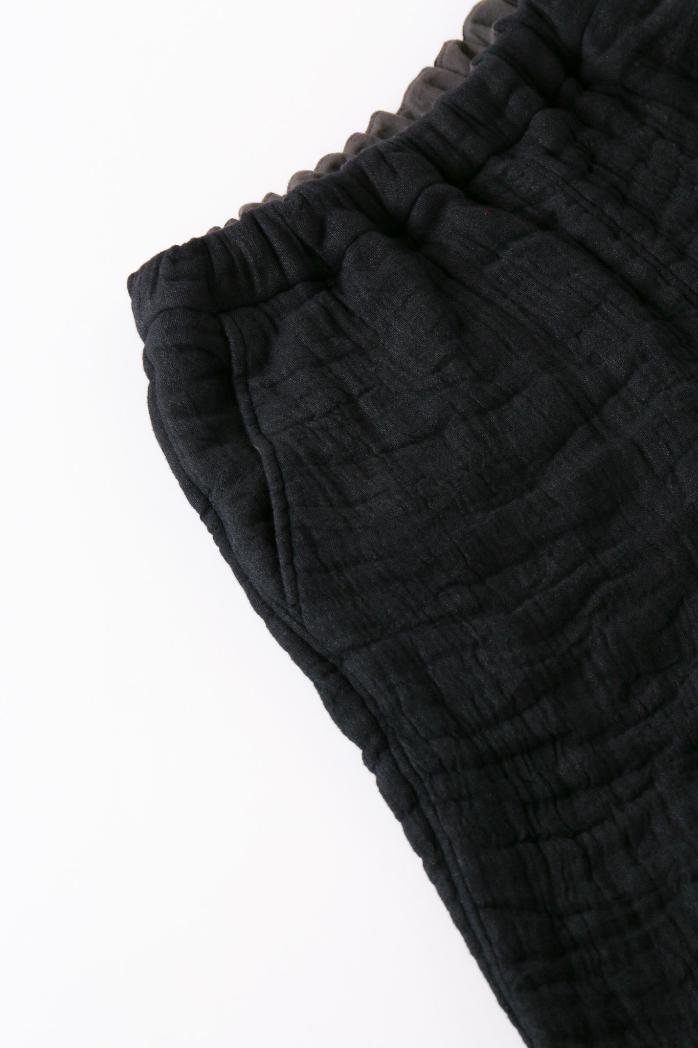 6重ガーゼ イージーパンツ 黒