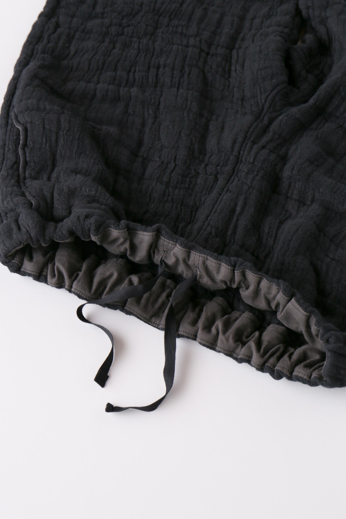 6重ガーゼ イージーパンツ 黒