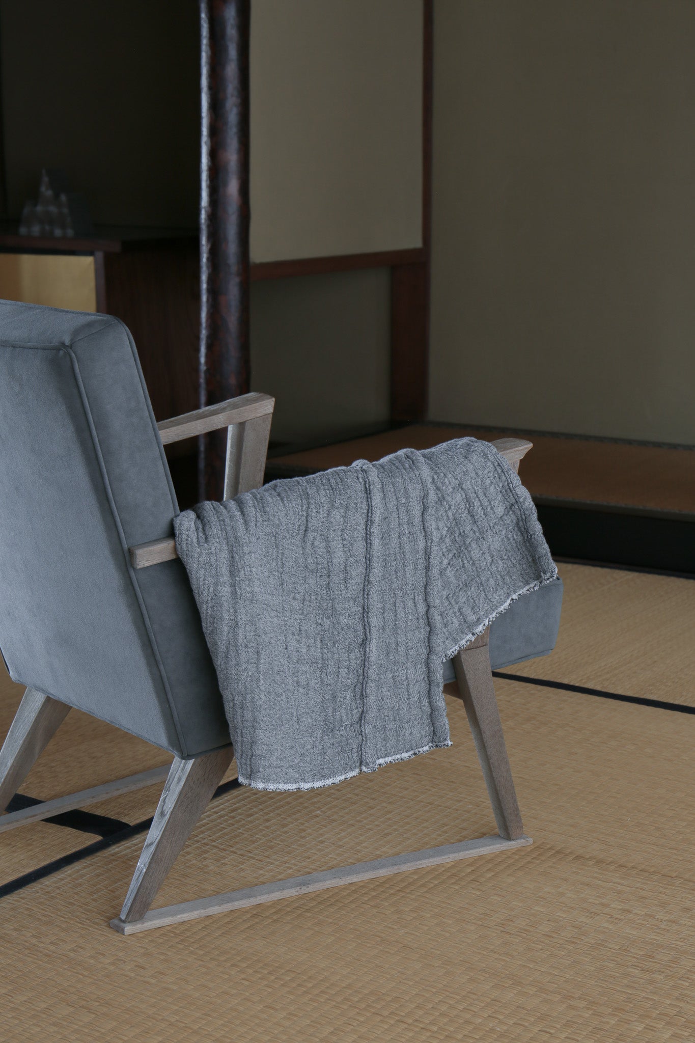 6重ガーゼ ブランケット 灰色