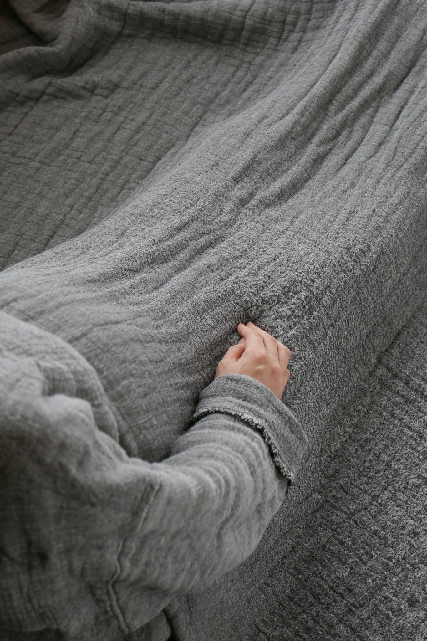 6重ガーゼ ブランケット 灰色