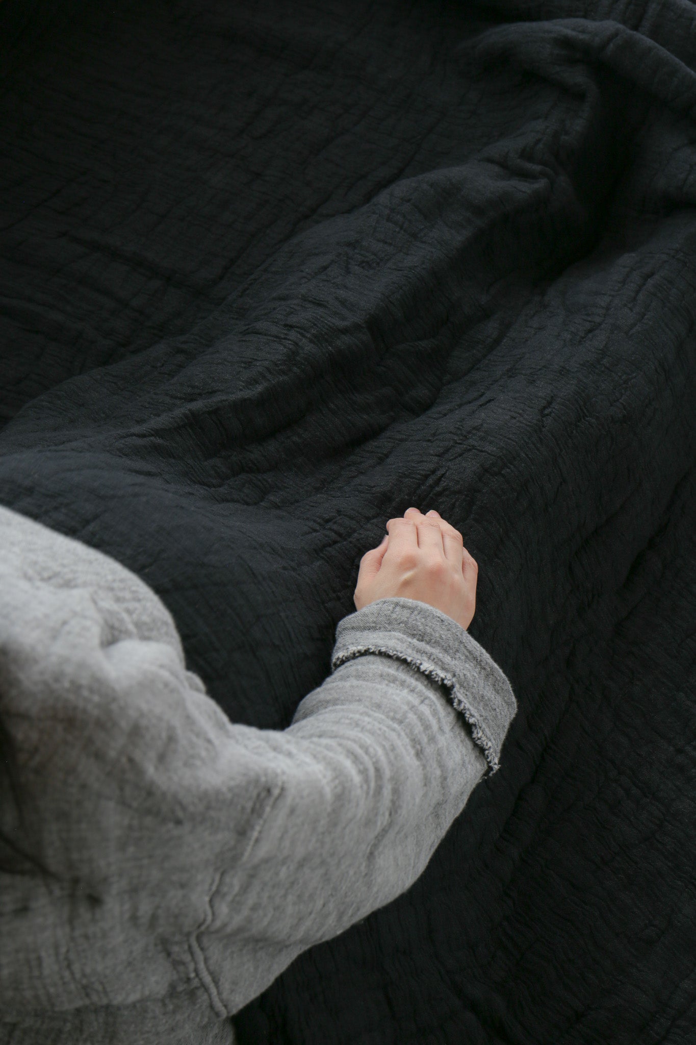 6重ガーゼ ブランケット 黒