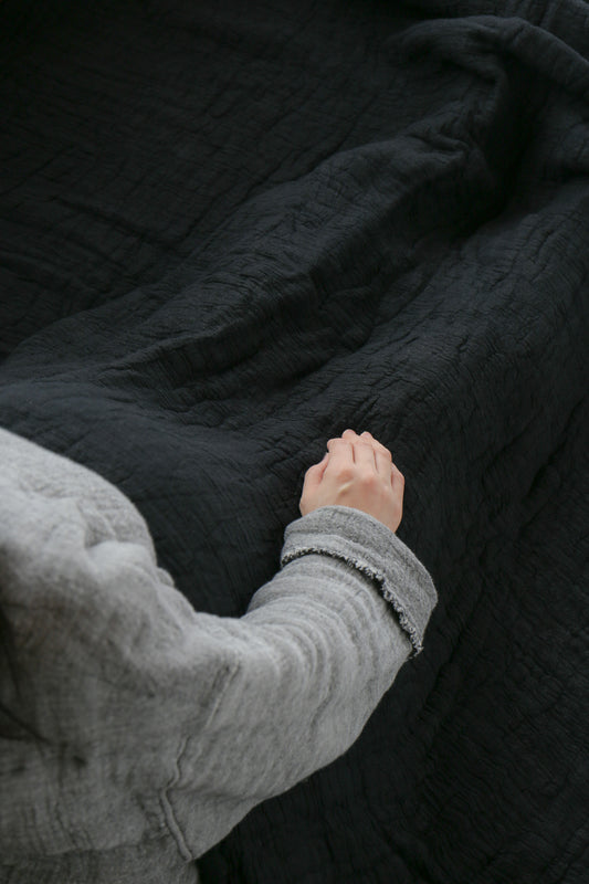 6重ガーゼ ブランケット 黒